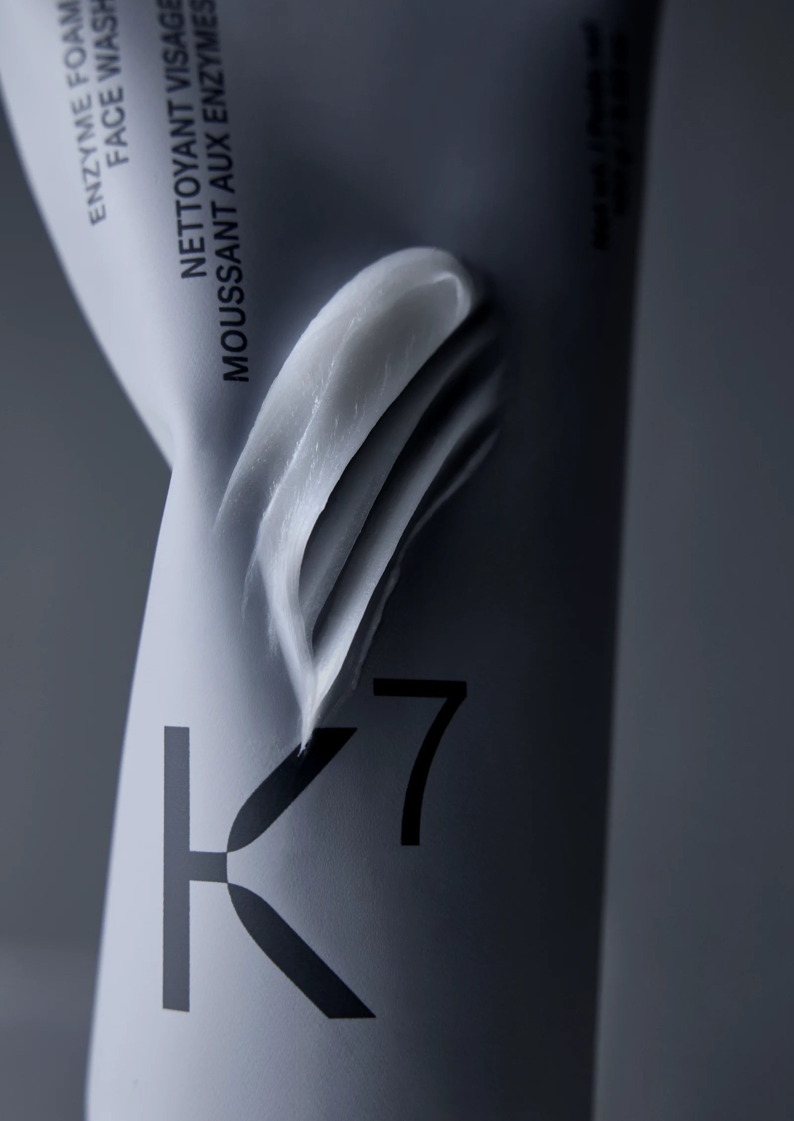 Swatch of the protease enzyme cleanser cream, an exfoliating face wash with no grains